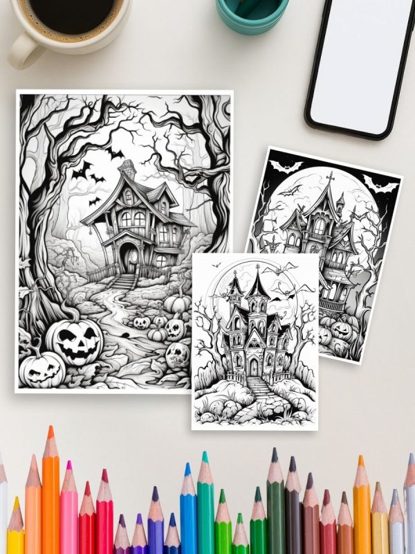 Haunted Manor – 45 Spooky Halloween House Pages - Image 4