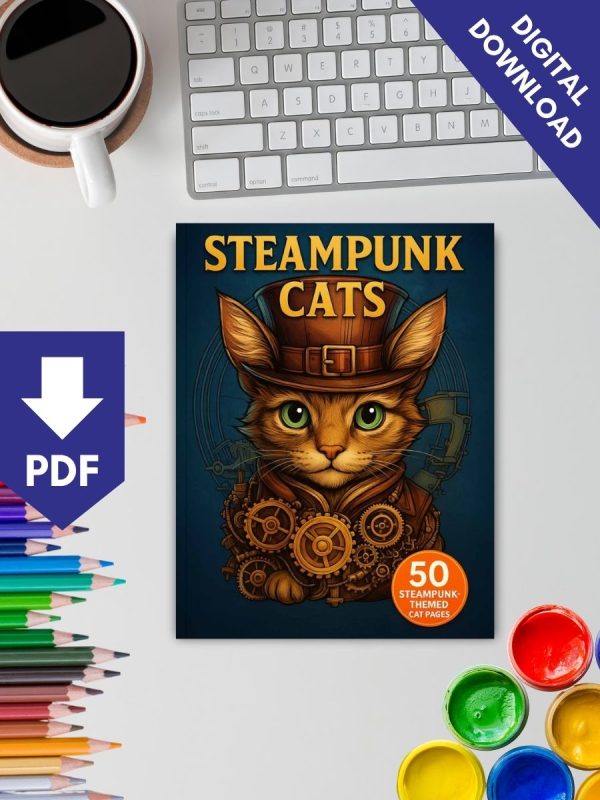 Steampunk Cats - 50 Steampunk-Themed Cat Pages - Image 2