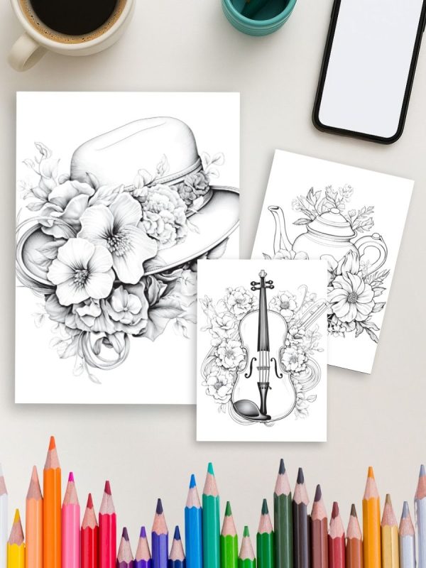 Vintage Bloom Treasures – 175 Flower-Adorned Objects - Image 4